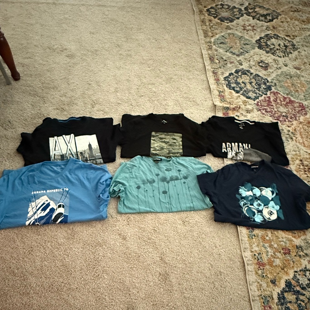 Lot of 6 medium Express and Armani Exchange t shirts